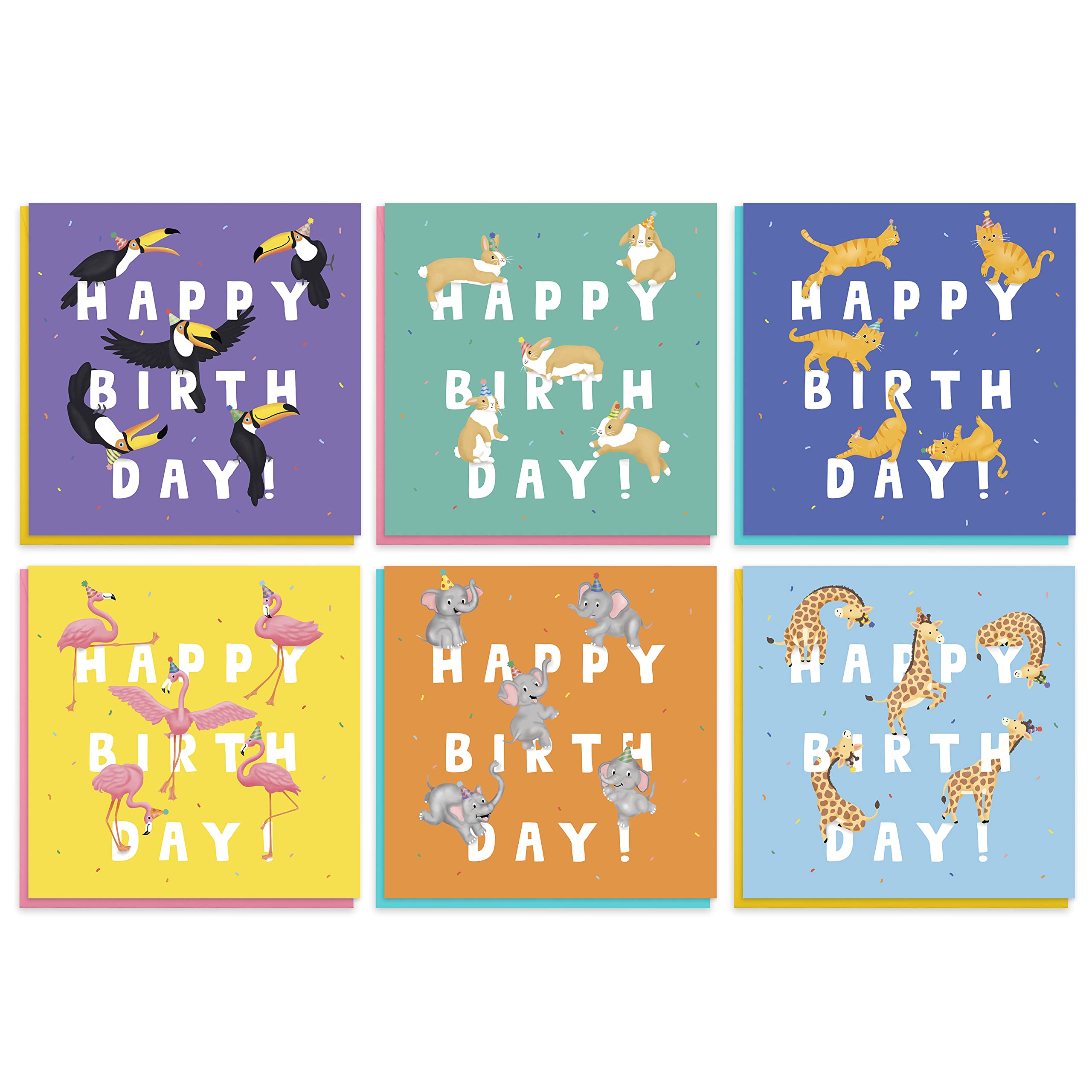 CENTRAL - Surtido De 23 Tarjetas De Cumpleaños Para Niños, 20 Tarjetas De Cumpleaños  Con Sobres Para Niños, Niños Y Niñas, Tarjetas De Felicitación En, image size:2560x2560