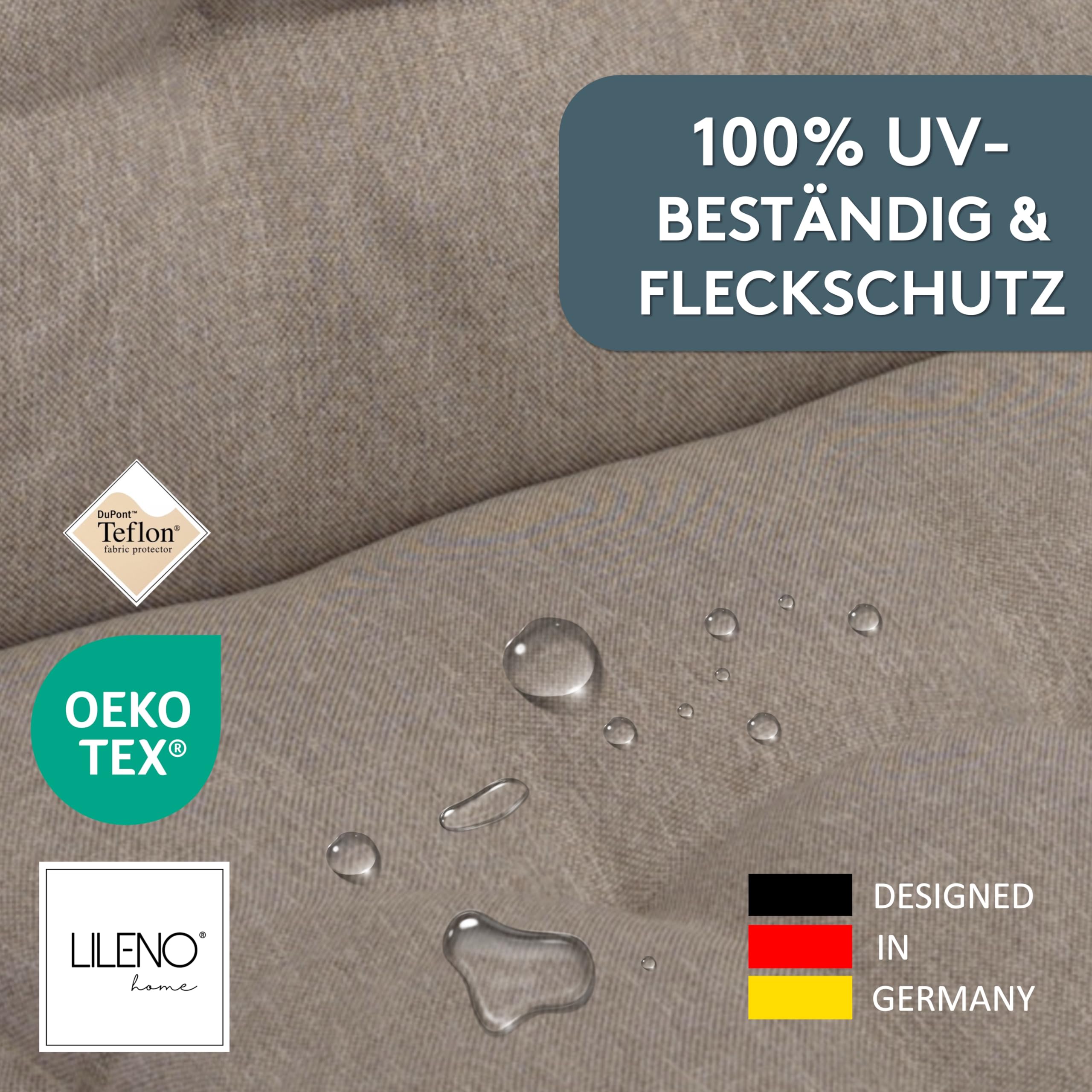 LILENO HOME Gartenstuhl Auflagen als [2er Set - Niedriglehner] in Taupe Y - Bequeme Liegen als Sitzauflagen für Gartenmöbel - Stuhlkissen für Gartenstühle und Klappstühle MAR