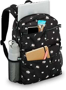 High Sierra Everclass Backpack - Travel or Work Laptop Bookbag with 360 Reflectivity, Dual Water Bottle Pockets & Fits Laptops Up To 15.6, One Size, Floral Black