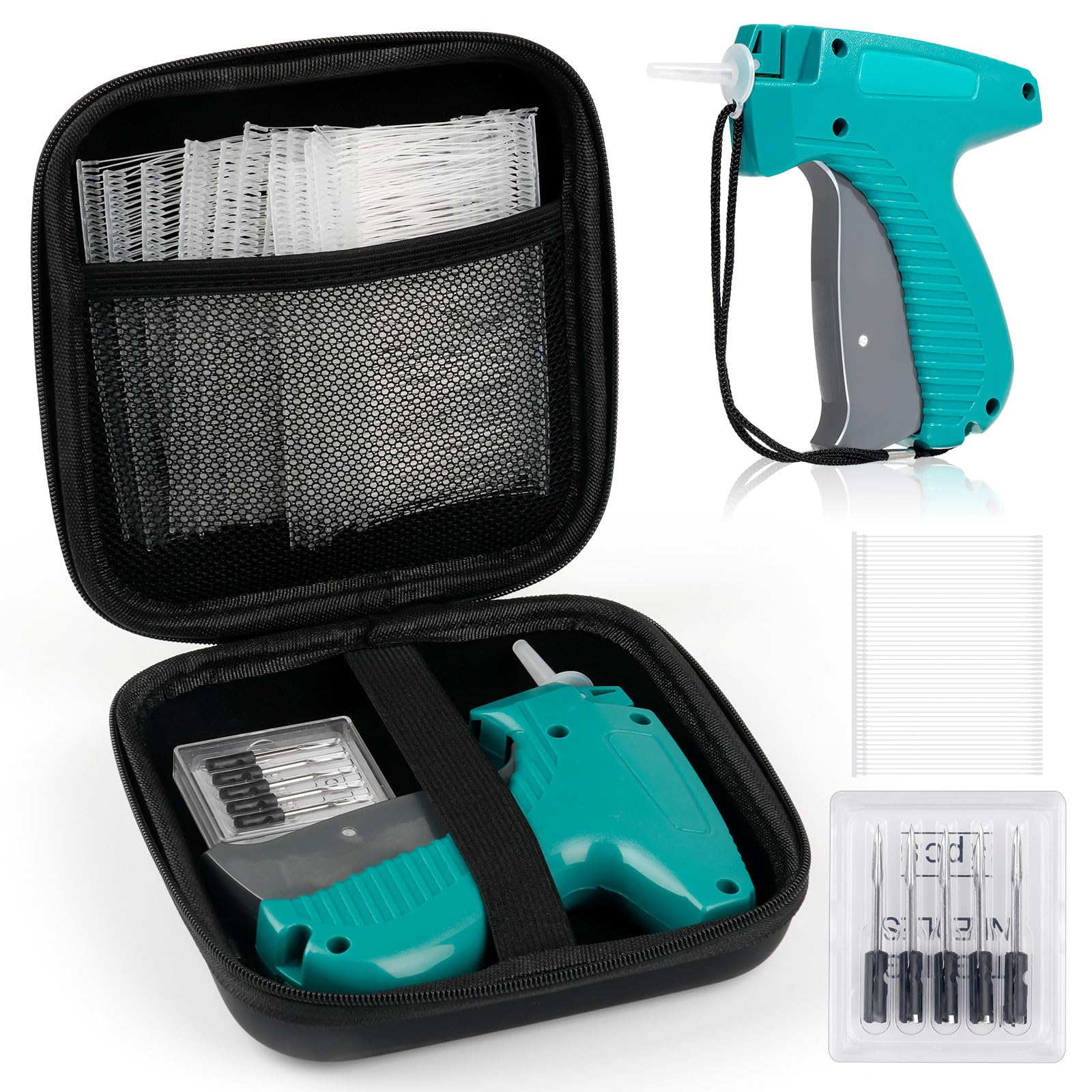 Photo 1 of BEVTEE Price Tagging Guns for Clothes, Retail Price Tag Attacher Guns for Clothing (Not Stitch Gun), Includes 5 Needles, 1008 Barbs Fasteners, 1 Hard EVA Bag(Green)