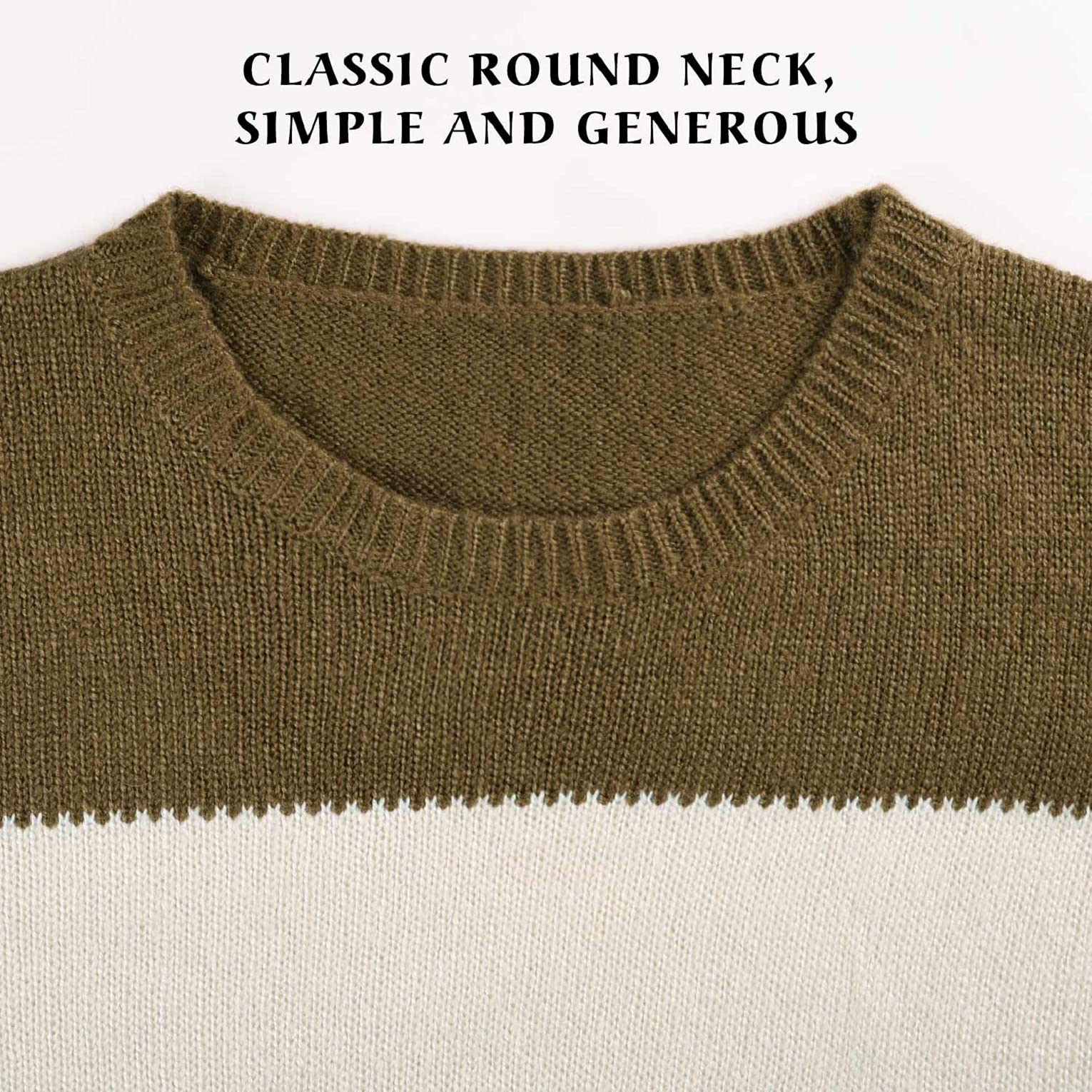 UMIPUBO Maglione Donna Chic Oversize Maglione a Maglia Colorblock Morbido Righe Pullover Casual Knitted Bluse Manica Lunga Moda Girocollo Tops Maglieria per Autunno Inverno Felpe Ragazza