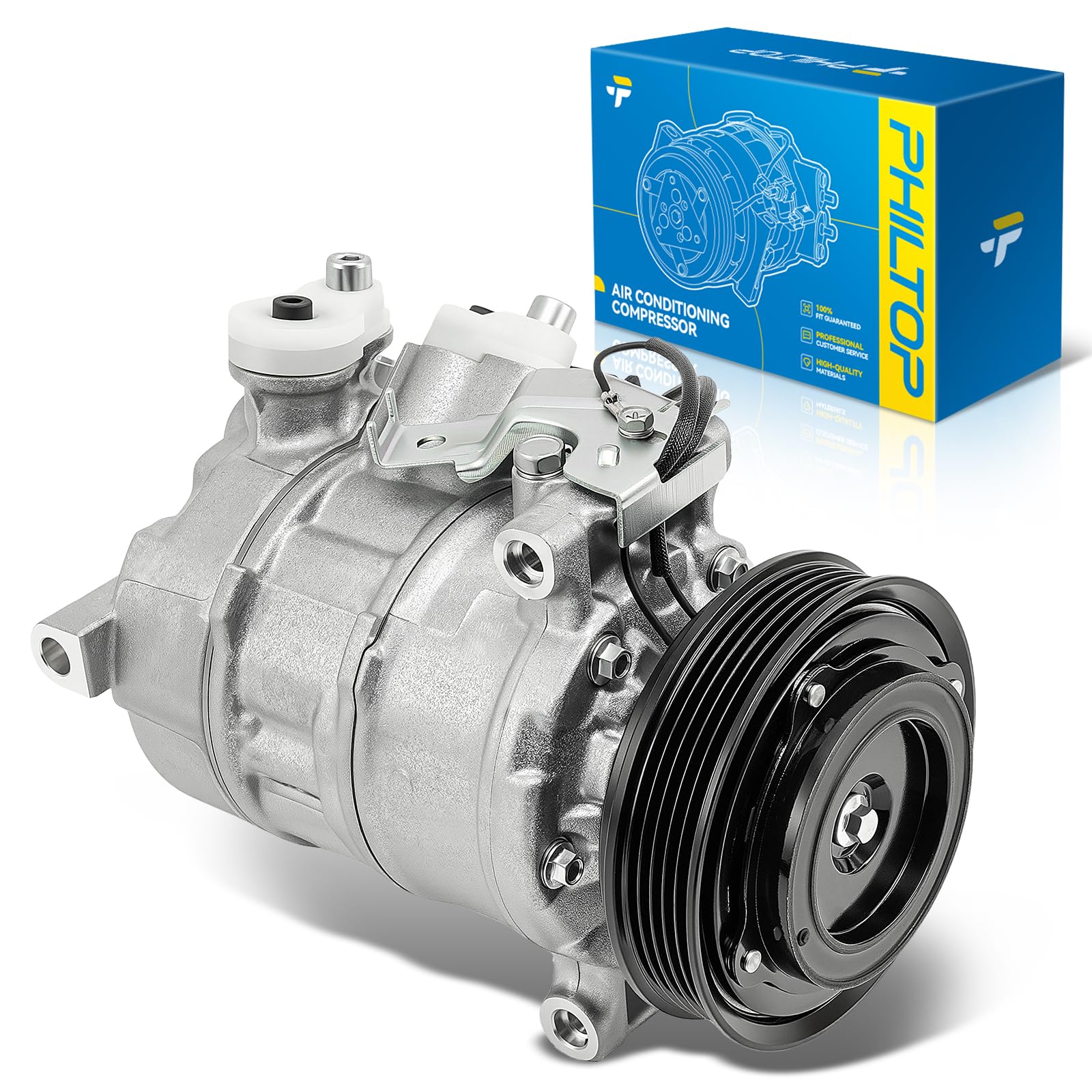 PHILTOP 168300 Air Conditioner AC Compressor for GLA250 2015-2022,CLA250 2014-2019 2021-2022,A220 2020-2022,CLA45 AMG 2014-2022,CLA35 AMG 2020-2022,A35 AMG 2020-2021,GLA45 AMG 2015-2022,QX30 2017-2019