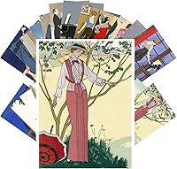 Vista 10 de PIXILUV Postales vintage (24 piezas de 4 x 6 pulgadas cada una) Increíbles dibujos de personas elegantes, postales vintage, tarjetas de felicitación