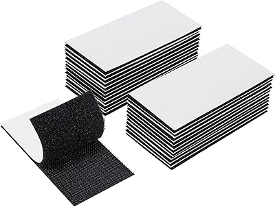 Uikro 24 Packs Hook and Loop Tape, 2 x 4 Inches Heavy Duty Fastener Strips with Adhesive for Indoor and Outdoor Use