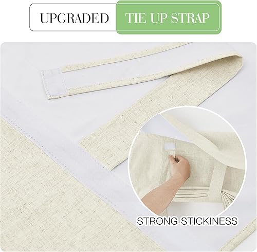 Miniatura 7 de KGORGE Cortinas de puerta francesa para ventana de puerta de cristal, persianas de puerta francesa 100% opacas texturizadas, cortina autoadhesiva