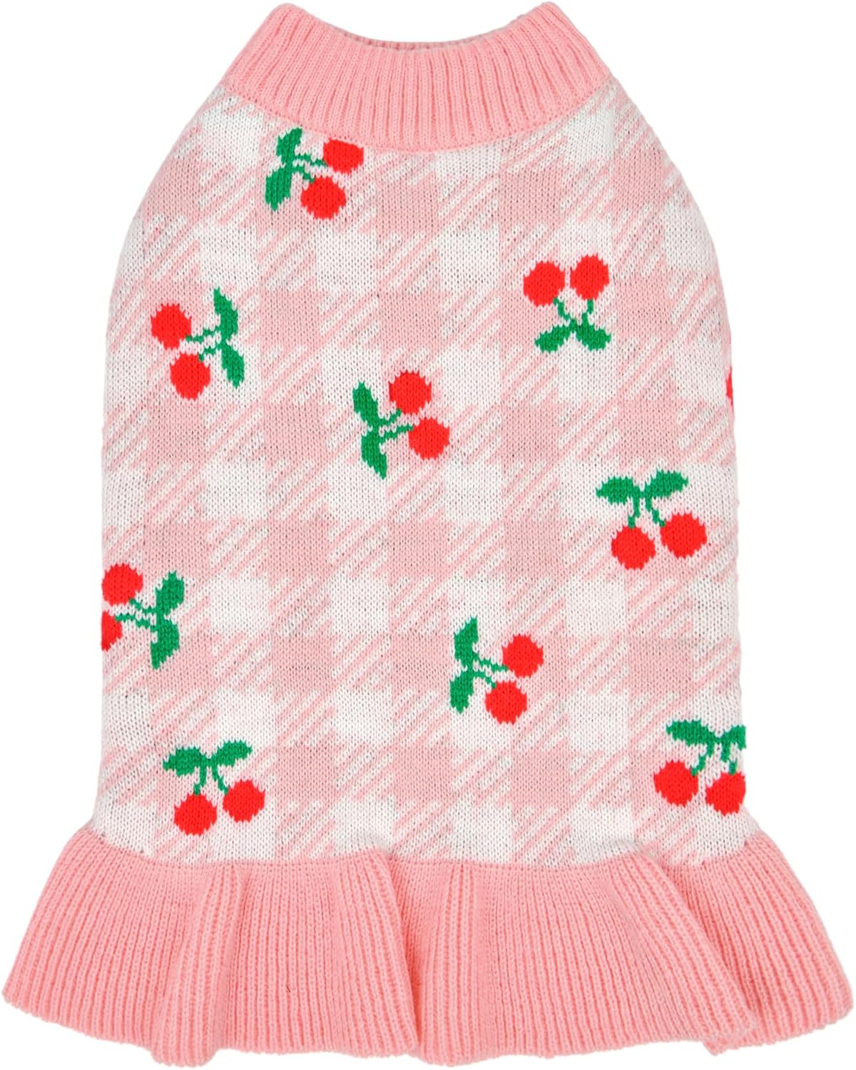 Puppia Rio Dog Knit Dress Winter Season for Small and Medium Dogs, Light Pink, X-Large