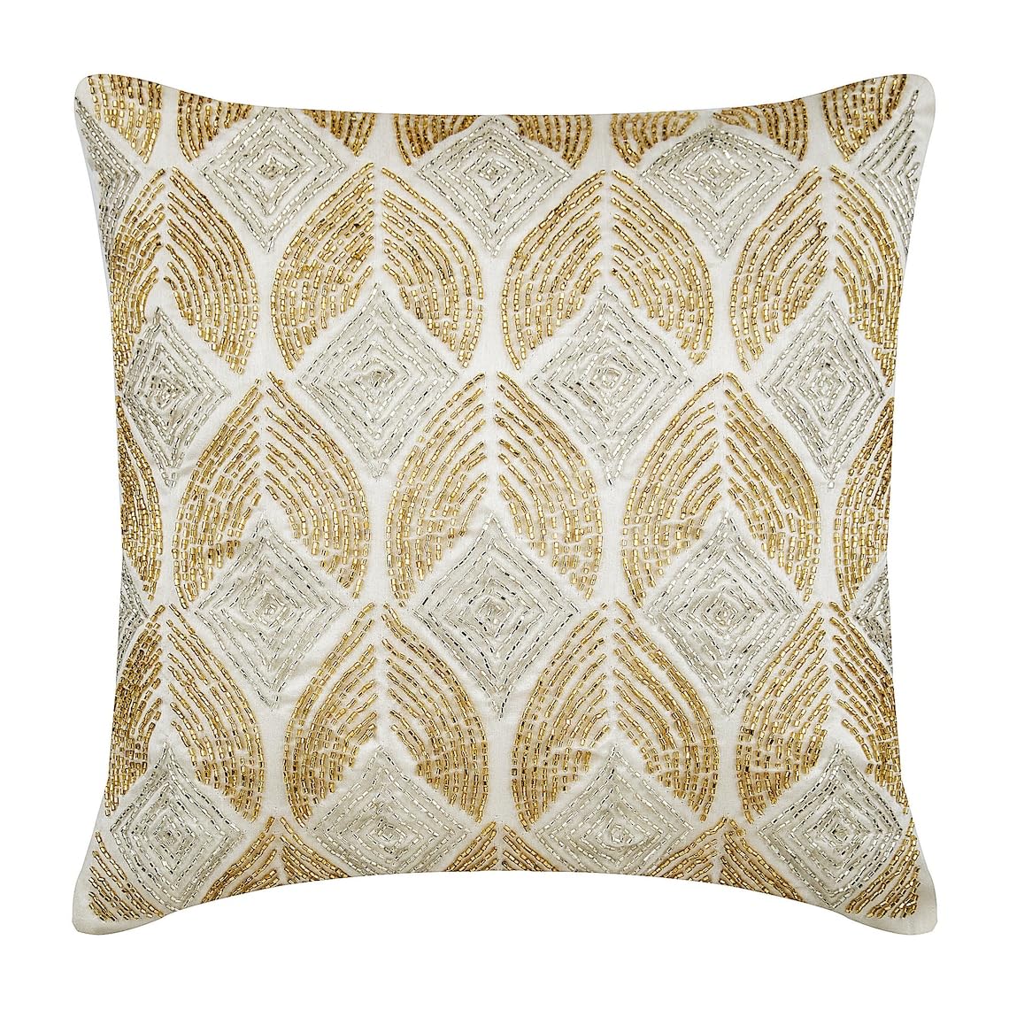 The HomeCentric Decorative Gold Euro Sham 65x65 cm (26x26 inch), Square Throw Silk Euro Pillow Sham for Living Room Sofa Bedroom Bed, Modern Euro Sham - Golden Rain โ image 1