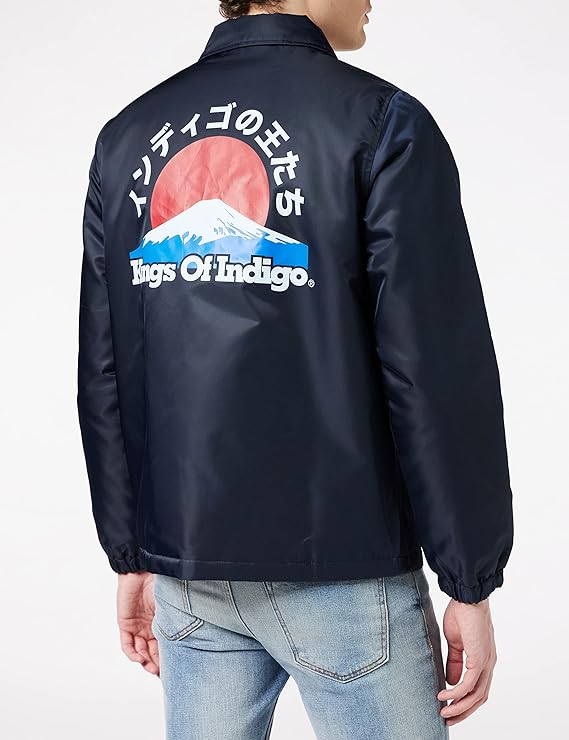 Giacca Uomo Kings Of Indigo Kenneth Fuji – 100% Poliestere, Chiusura Con Cerniera, Lavabile In Lavatrice