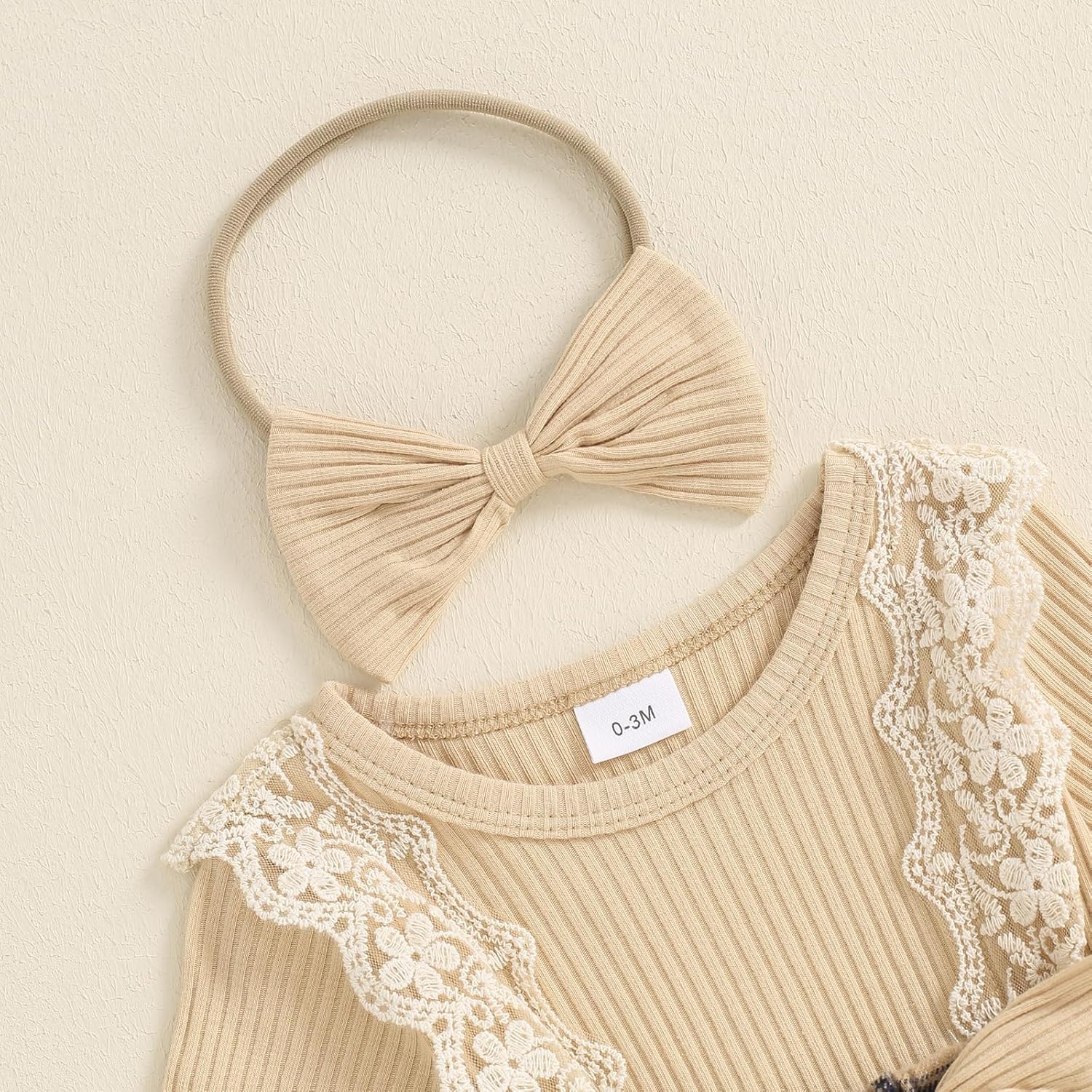 ZAXARRA Newborn Toddler Baby Girl Outfits Ruffle One Piece Romper Holiday Plaid Dress Fall Winter Headband Clothing Sets - Image 6