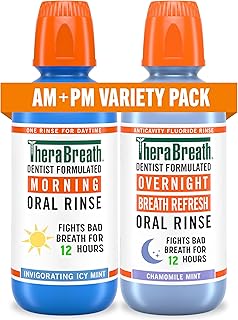 TheraBreath AM + PM Mouthwash Bundle, Morning & Overnight Rinses, 16 fl oz (2-Pack) Price In India