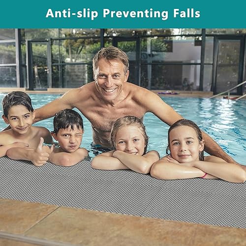 Miniatura 7 de WochiTV Alfombrillas de drenaje antideslizantes de PVC para piscina, 0.23 pulgadas de grosor, para exteriores, interiores, estacionamiento, para