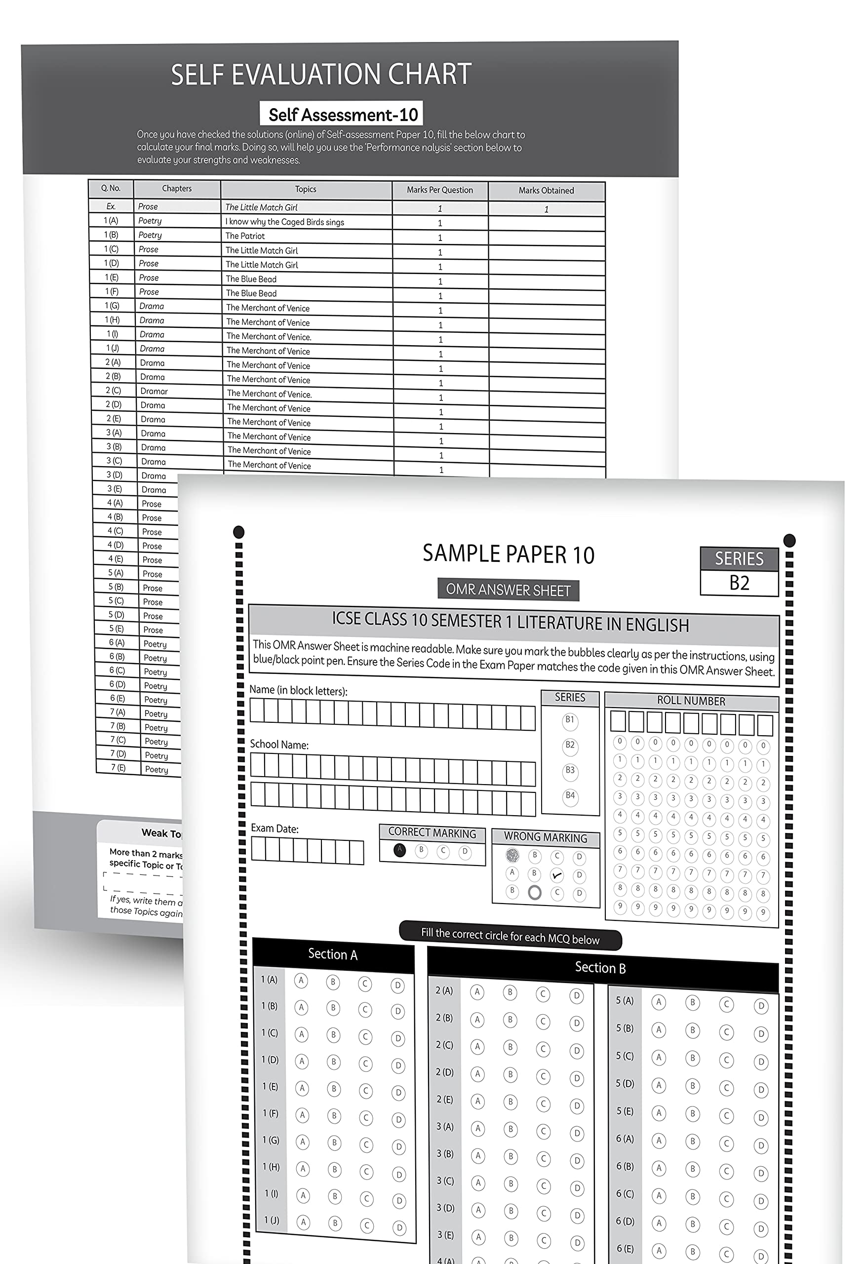 Educart ICSE Semester 1 English Paper 1 (Language) + English Paper 2 (Literature) Class 10 Sample Papers MCQ Book For 2021 Exam (Based on 26th Aug ICSE Specimen Paper) 4