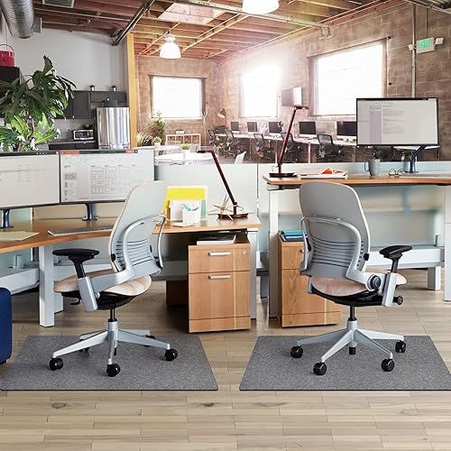 Miniatura 53 de Placoot Tapete para silla de oficina para suelos de madera, superficie de pana de 55 x 35 pulgadas, tapete para silla de computadora, tapete