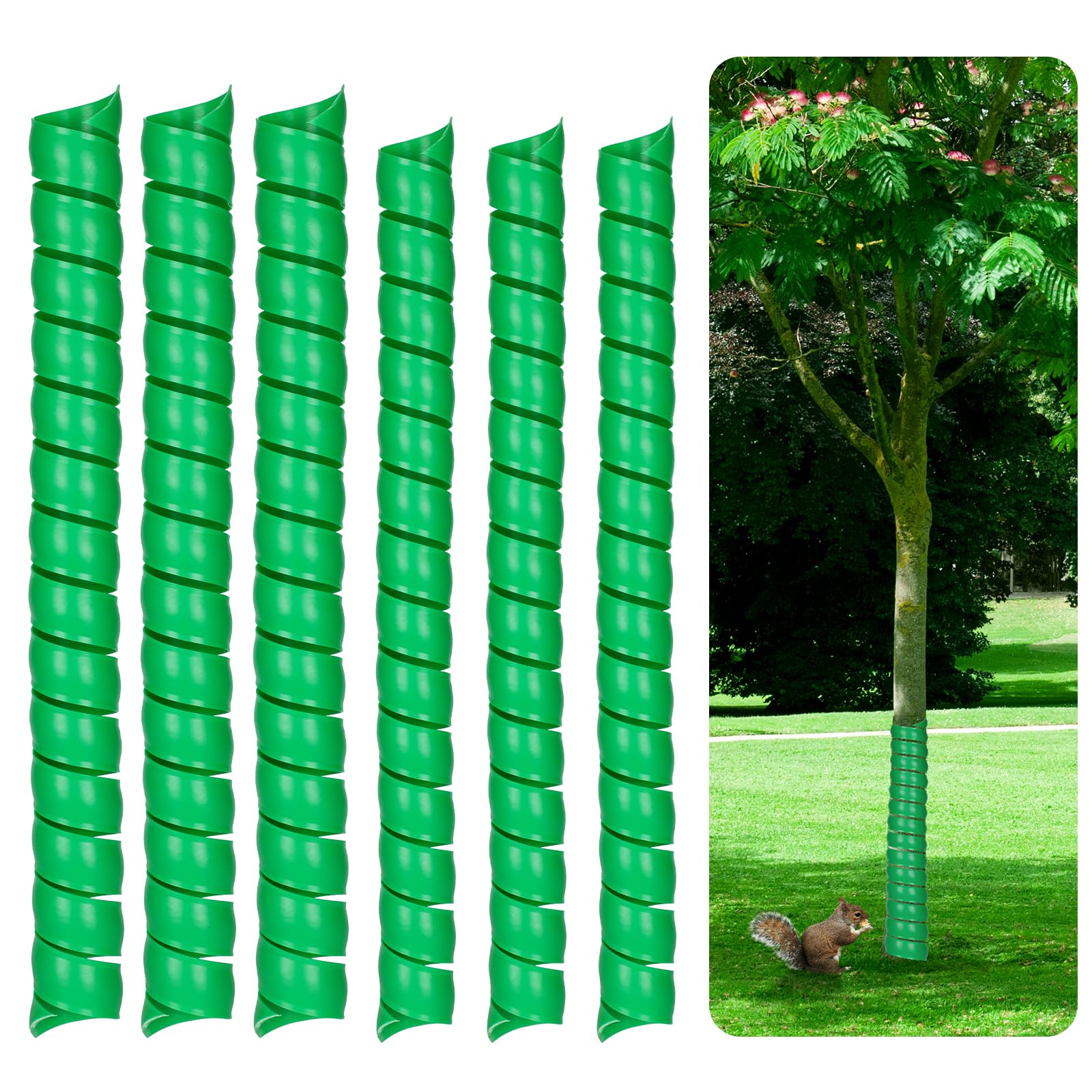 KAHEIGN Lot De 6 Protecteurs De Troncs D'Arbres En Spirale 40CM - 2 Tailles Pour Jeunes Plants, Arbres Et Arbustes
