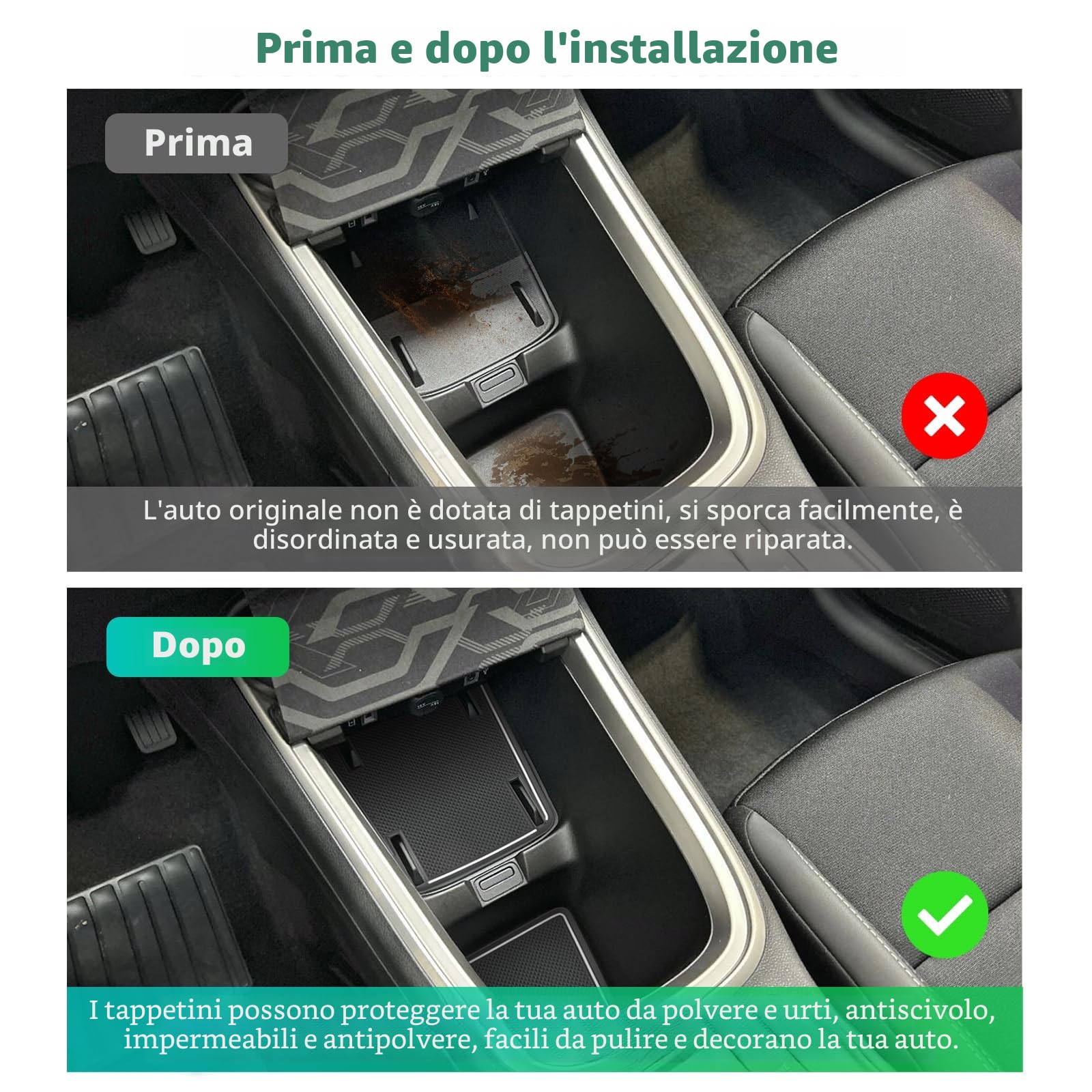 GAFAT Compatibili con Jeep Avenger 2026 2025-2023 Tappetini Antiscivolo, Avenger Hybrid EV Tappetini in Gomma Antiscivolo, Tappetino per Console Centrale, Porte, Accessori Avenger 2025 (Nero)