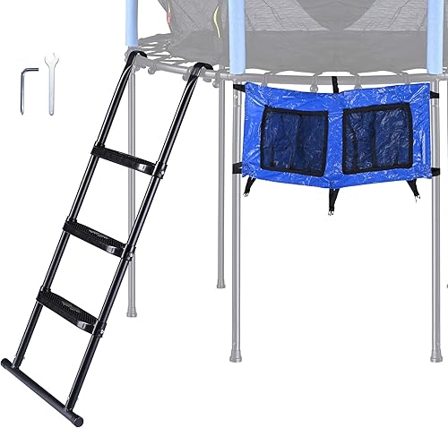 AW Universal Trampoline Ladder with Wide Skid-Proof Steps Fit 12-15 FT or Larger Trampolines Kid Outdoor