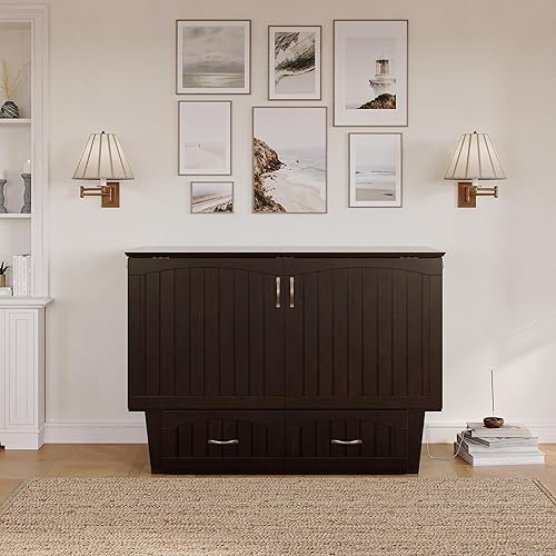 Miniatura 6 de AFI, Nantucket Murphy - Cómoda de cama con colchón plegable de espuma viscoelástica de 6 pulgadas, estación de carga integrada y cajón de