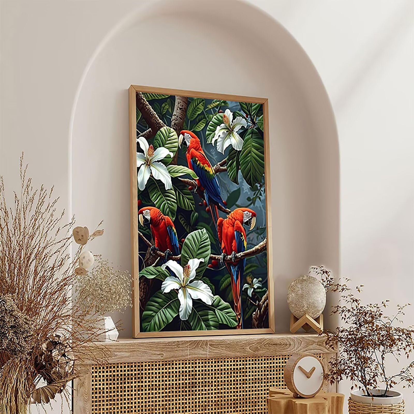 5D DIY Diamentowe Malowanie Ptakami, Diamentowe Malowanie Kompletny Zestaw Roślina, Kryształ Sztuki Hobby Diament Kreatywne Dorośli, Haft krzyżykowy Rzemiosło, Koraliki Koraliki na prezent 100 x 135