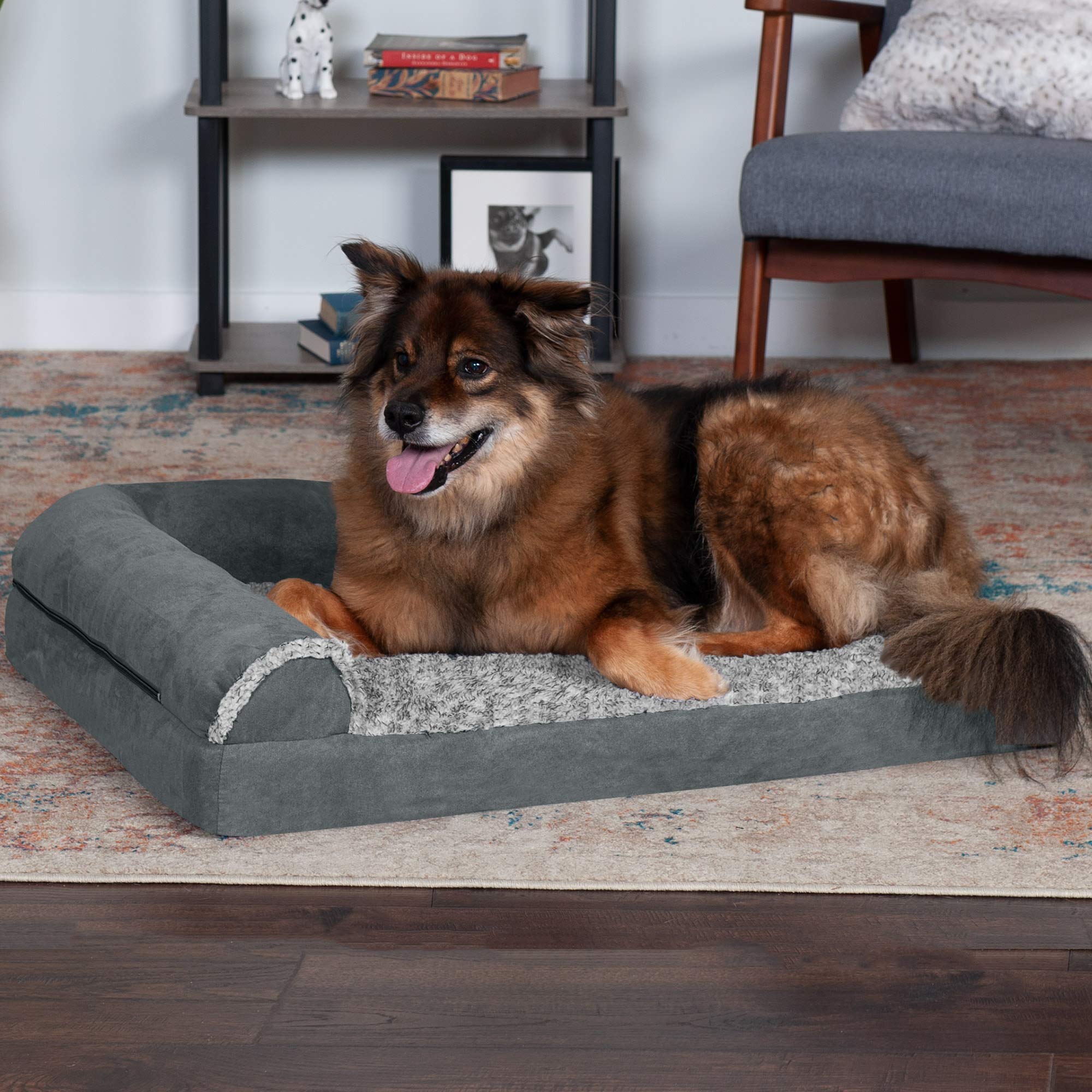 Image showcasing Snapklik.com : Furhaven Memory Foam Dog Bed For Large/Medium Dogs W ...