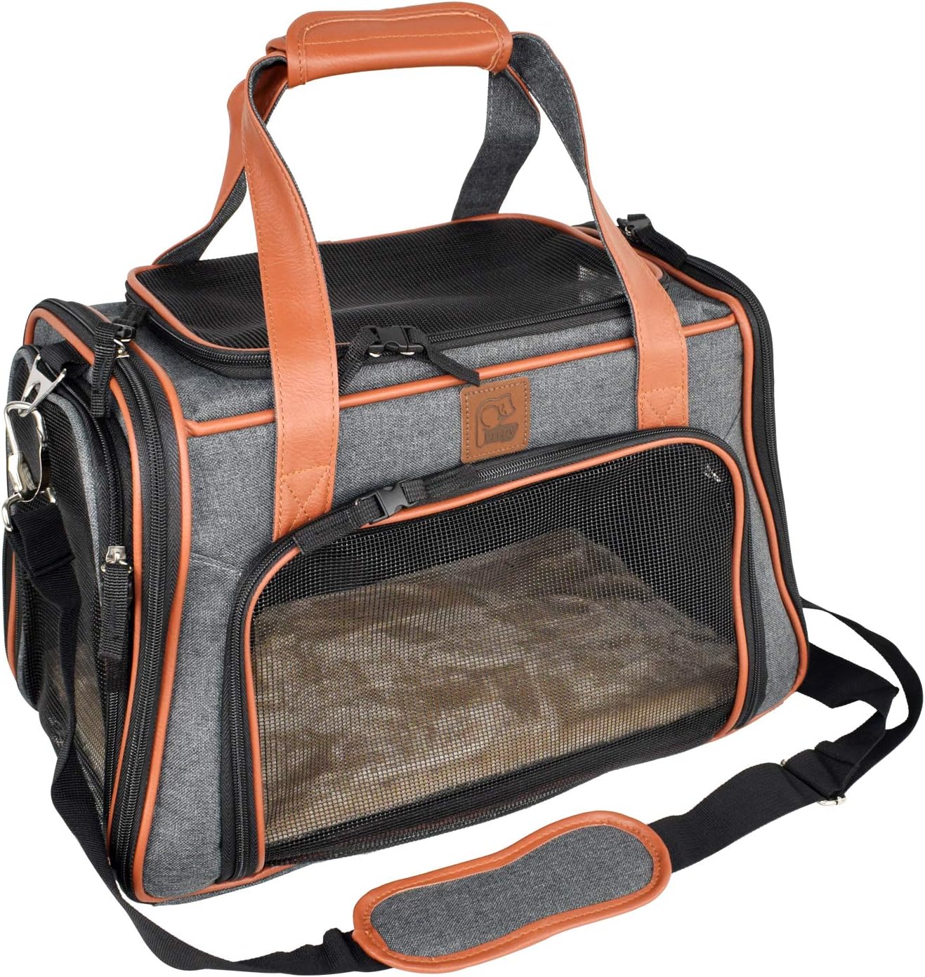 Purrpy Cat Carrier for Small Cats Under 25lb, Plenty of Ventilation Airline Approved Pet Carrier for Small Dogs Chihuahua Pomeranian…