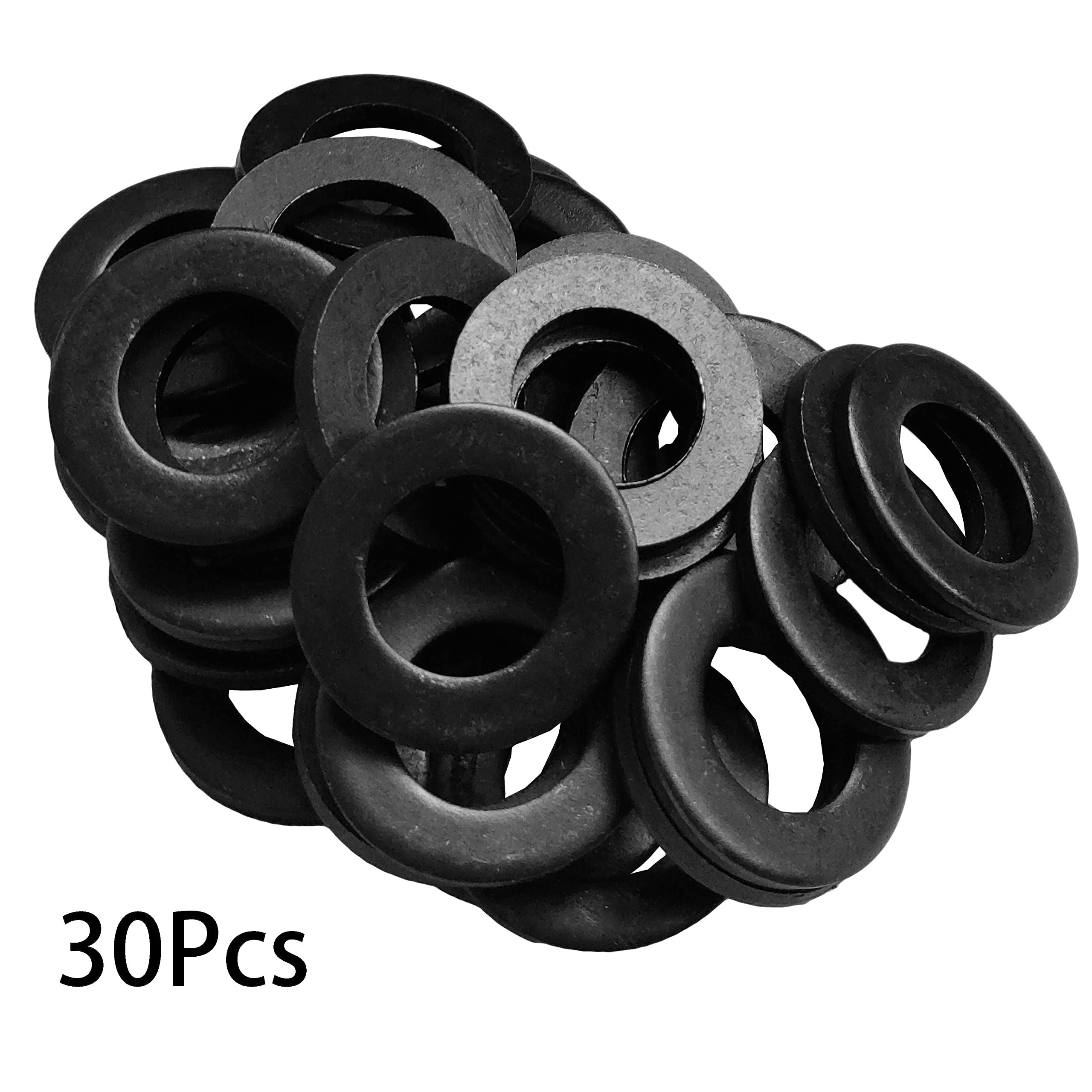 Uxcell 100Pcs M6 Flat Washers - Carbon Steel 6.4mm ID X 12mm OD Black Washers