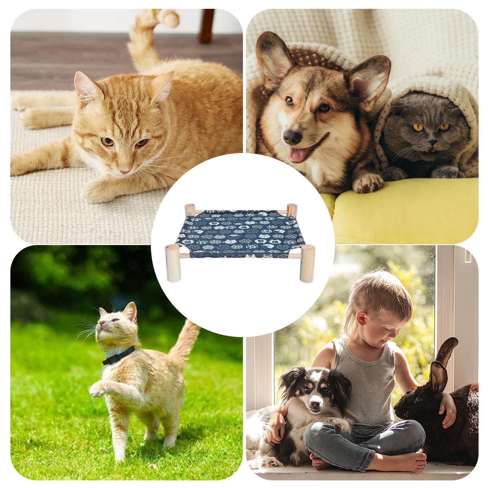 para mascotas elevadas, para gatos, muebles para gatos de interior, camas para mascotas elevadas independientes, hamacas para perros para dormir, refrescarse en verano, lavables, extraíbles