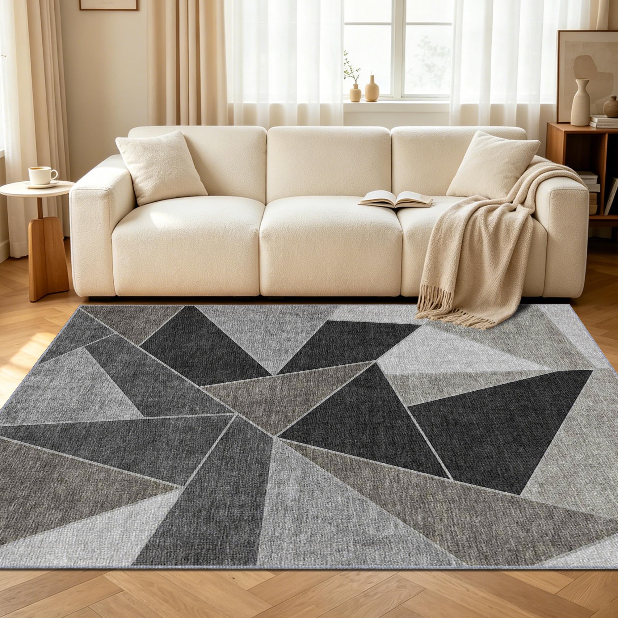 Tapis de salon moderne en tissage géométrique de haute qualité