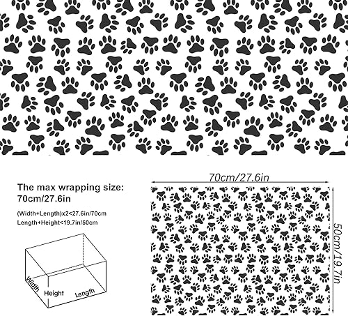 Miniatura 3 de Dtiafu Papel de regalo con estampado de patas, 10 hojas divertidas de papel de regalo de cumpleaños para amantes de perros y gatos, para mujeres,