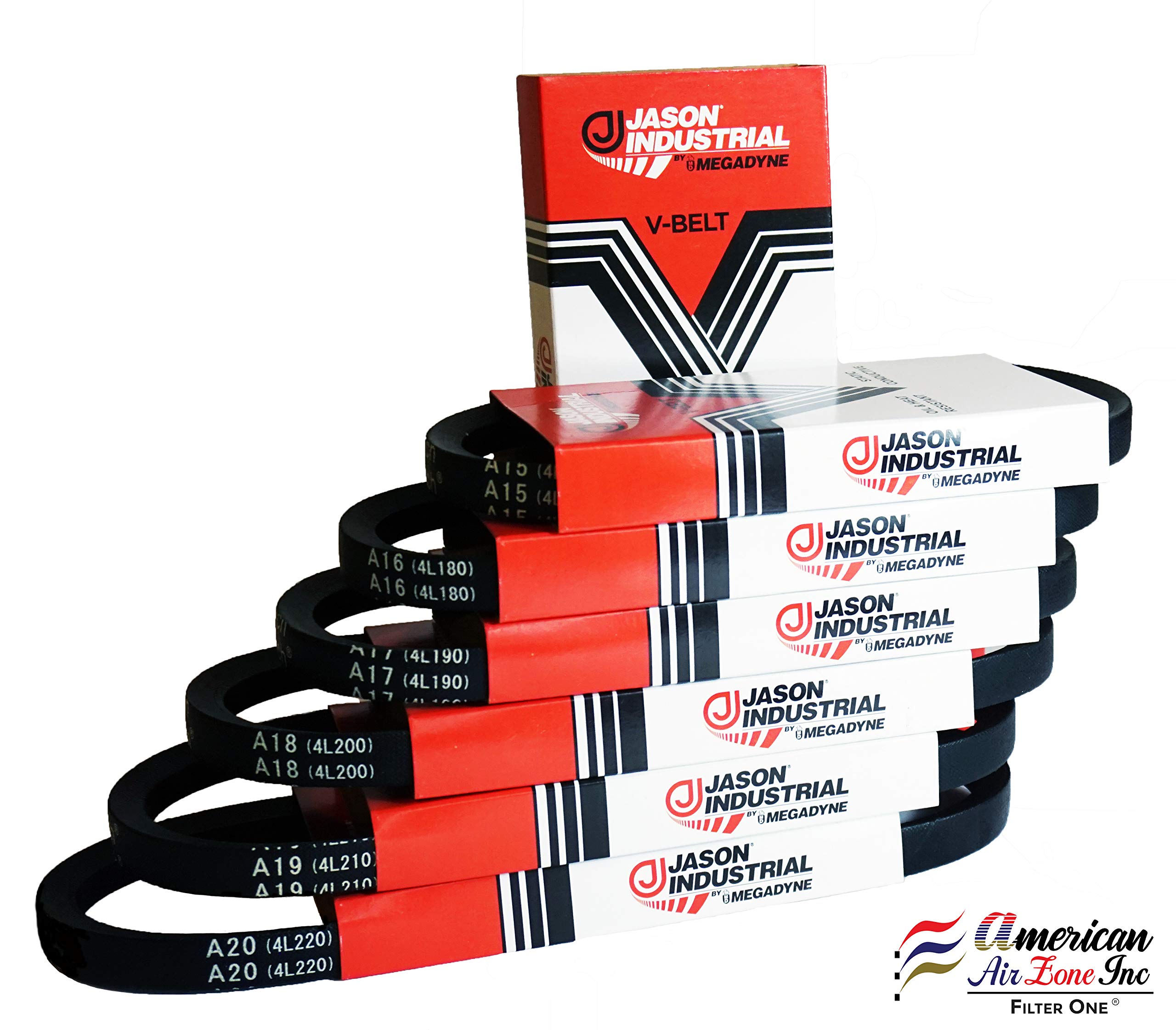 Megadyne - Jason Industrial V Belt - A20-4L220 – (Pack of 1) – Wrapped V-Belt - 22 Inch Outside Length - 1/2 Inch Top Width - 11/32 Inch Thick