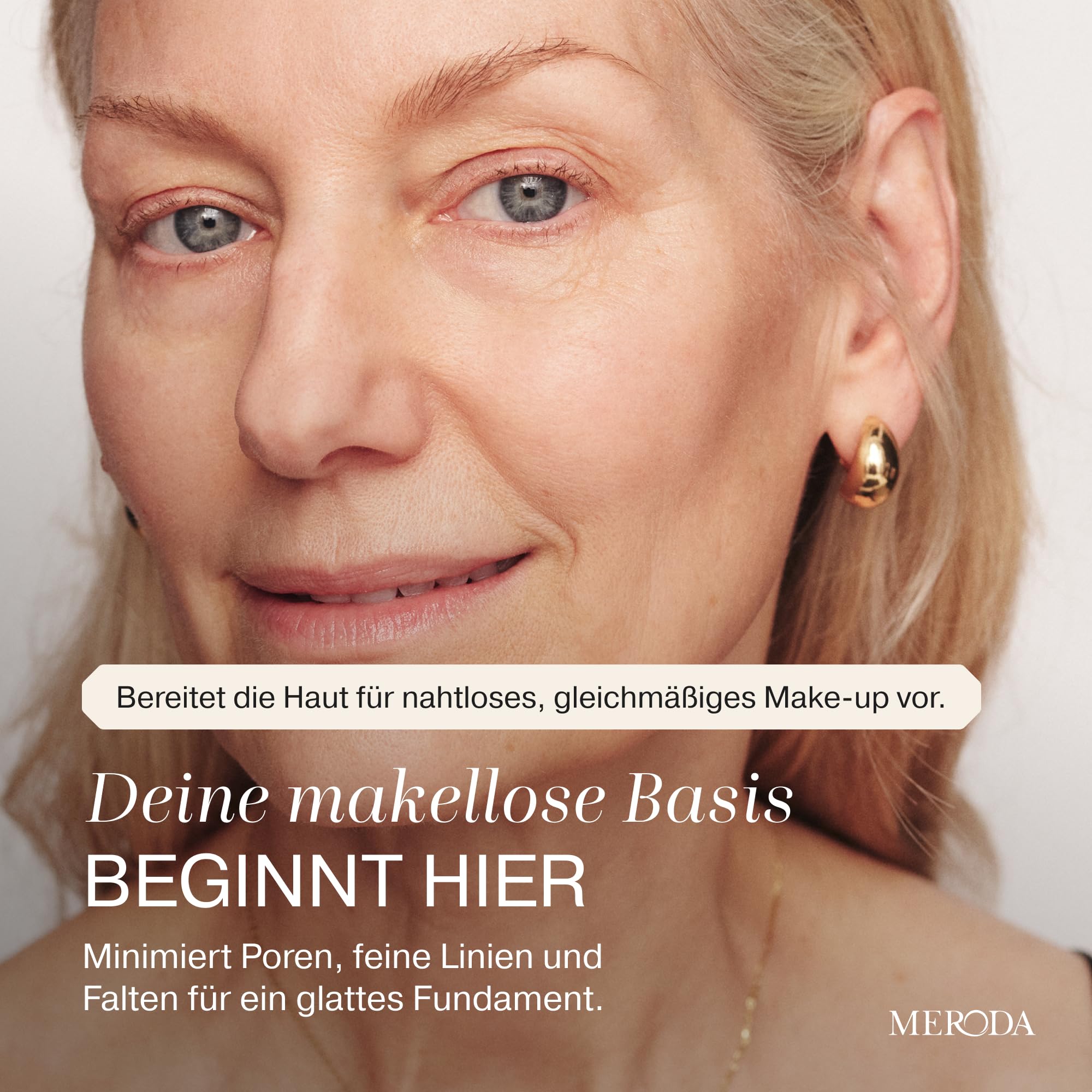 MERODA® Velvet Skin Primer [VERKLEINERT POREN] - Primer als Make Up Basis für das Gesicht - mit leichter & feiner Textur - Make Up Primer - Für alle Hauttypen geeignet - Primer mit UV Schutz