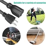 Cord d'extension, 2 Paquet droit de la prise d'angle 1 Pied 18 Lourdes jauges, 3 Cordes d'extension de connecteurs plats courts Câble d'alimentation résistant aux intempéries pour une utilisation en extérieur intérieur, UL Inscrit
