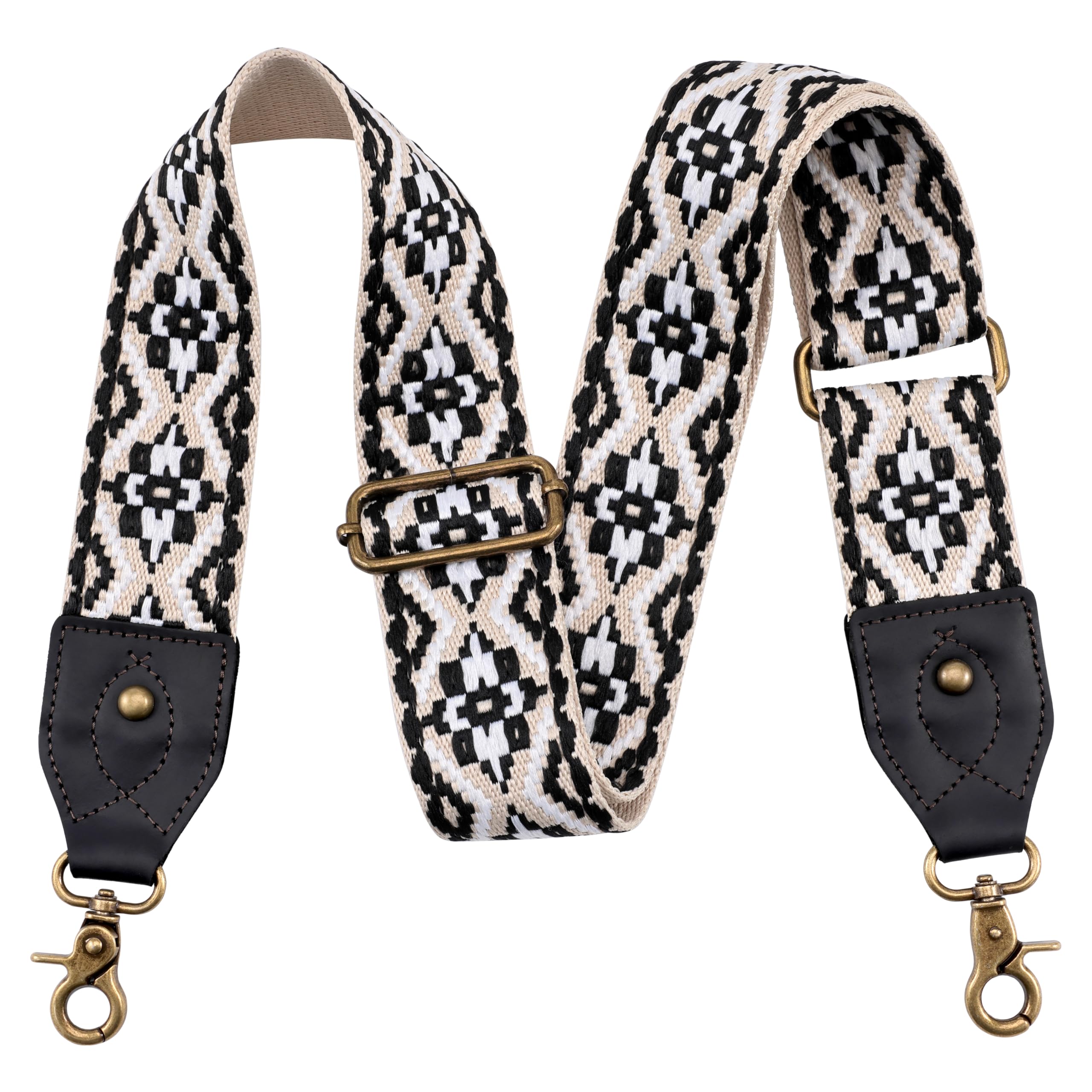 Purse Strap-2"Crazy Horse Leather Wide Shoulder Strap Adjustable Replacement,Retro knit Embroidery Multi-pattern Crossbody Bag Straps for Handbag,Crossbody Bags((Leather Big Diamond Plaid),-image-19