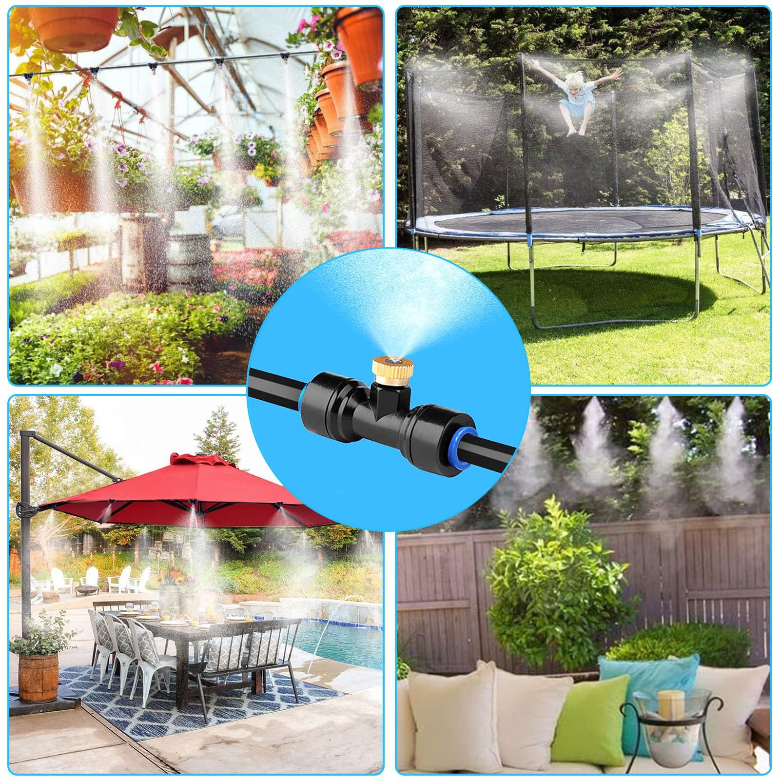 Système d'Irrigation Goutte-à-Goutte, Arrosage Automatique de Jardin, Buse Brumisatrice Réglable, Tête d'Arroseur Rotative à Haut Débit pour Jardin, Terrasse et Plantes en Pot