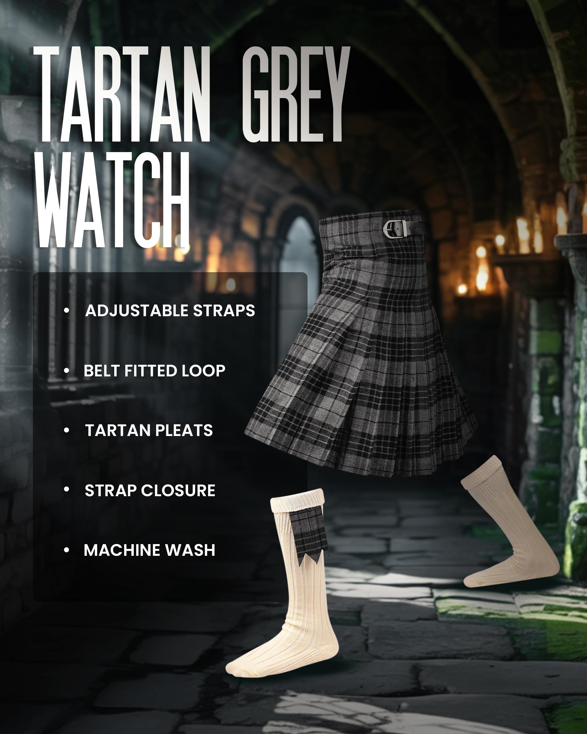 Kilt écossais Traditionnel pour Homme - 4,5 m - 473 g - Kilt en Laine Acrylique de qualité supérieure