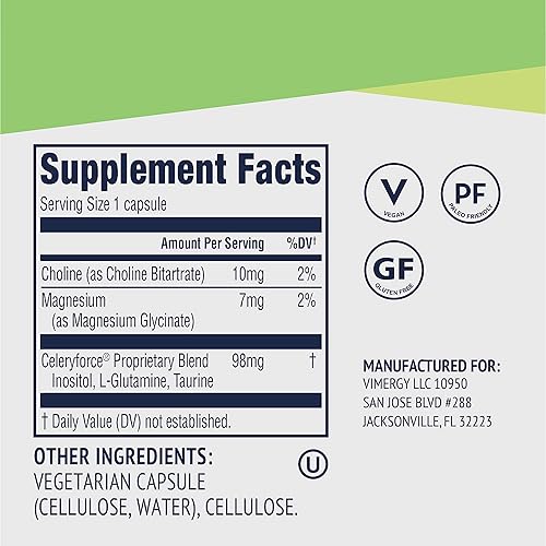 Miniatura 4 de Vimergy Celeryforce - Nutrientes y aminoácidos - Apoya tu rutina de bienestar* - Kosher, vegano y sin gluten - 60 cápsulas