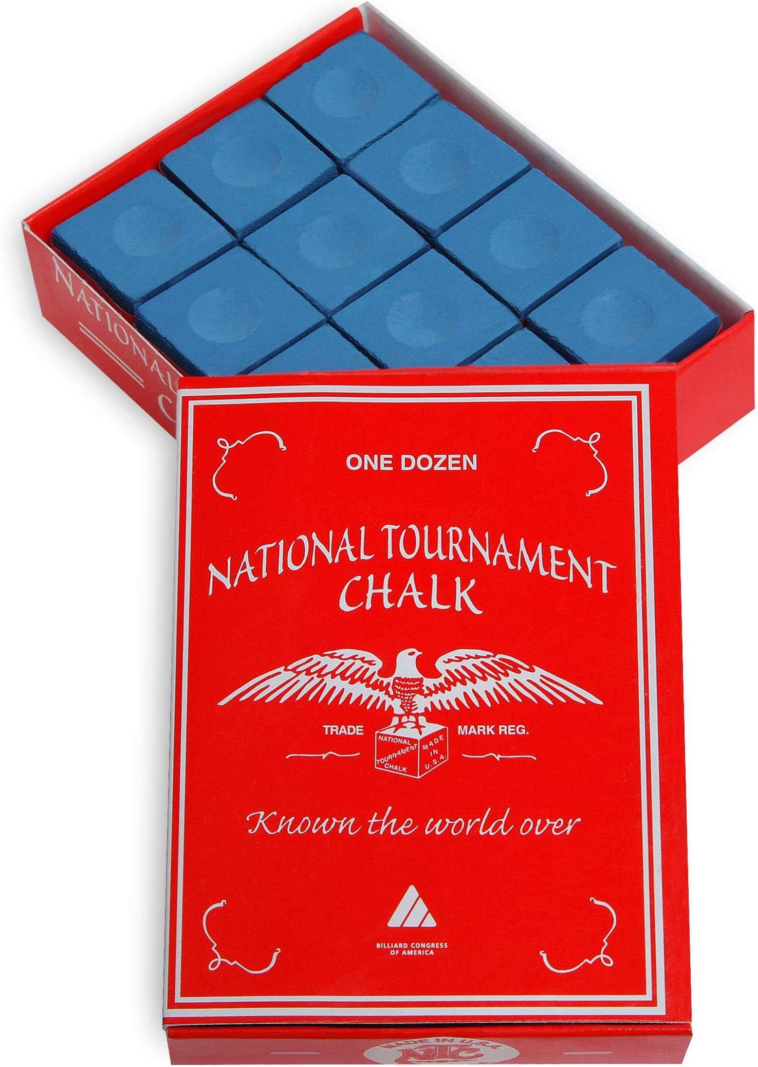 National Tournament Pool cue Billiard Premium Chalk - ONE Dozen