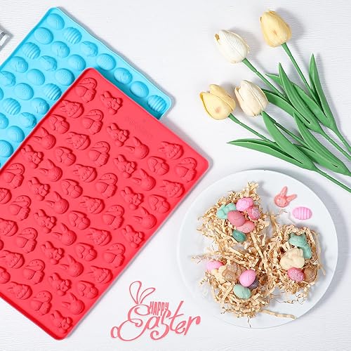 Miniatura 7 de Webake Mini moldes de silicona de Pascua con forma de conejo y huevo de Pascua, moldes de conejo de 58 cavidades y moldes de huevos de 83 cavidades