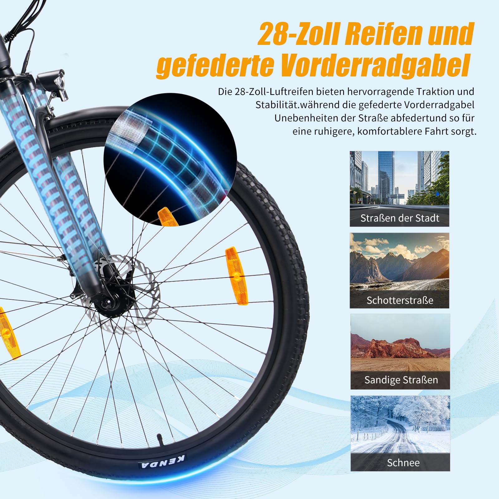 ttgo 28 Zoll E-Bike für Damen & Herren, 250W Heckmotor 36V 20Ah Herausnehmbarem Akku, 7-Gang 25 km/h, 90-110 km Reichweite, City E-Bike für Alltag & Stadtverkehr, HZ-28ST