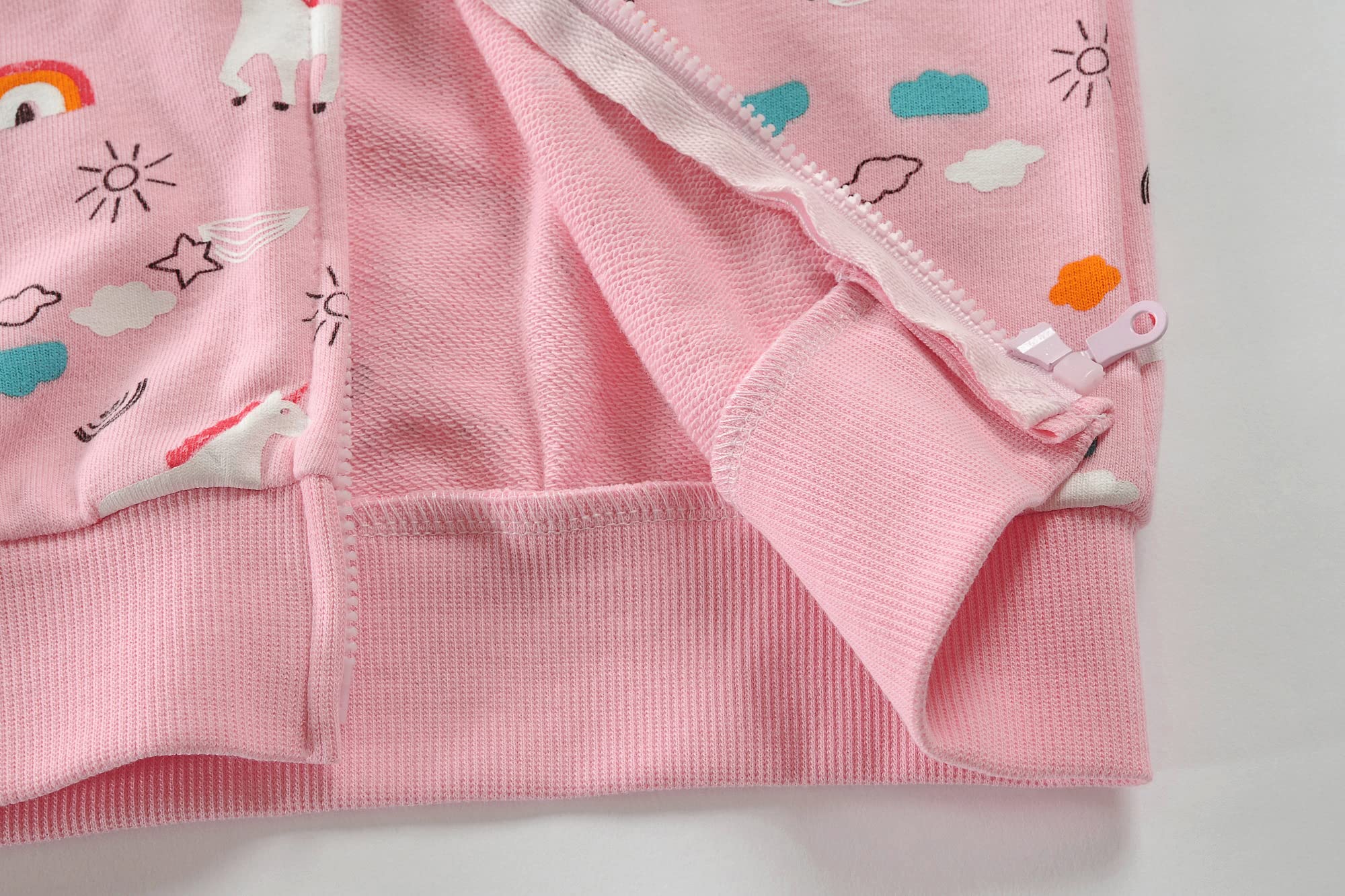 EULLA Felpa con cappuccio per bambini e bambine, in cotone, con chiusura lampo, 92 98 104 110 116 122