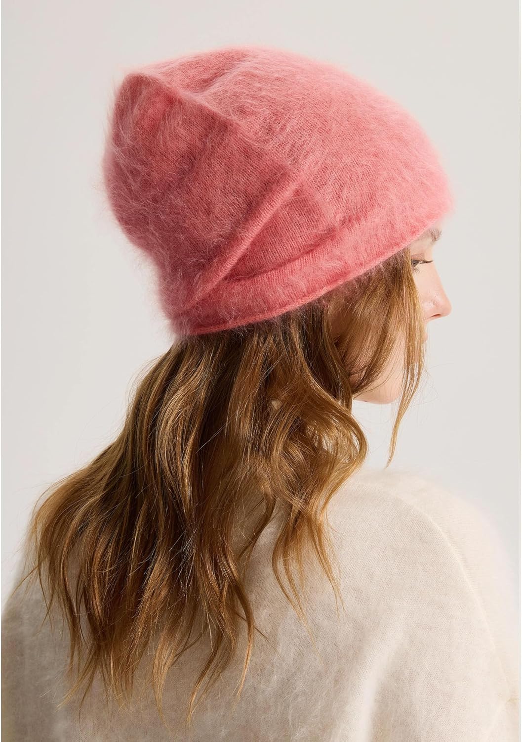 GreenMount Women's 100% Pure Brushed Cashmere Hat Plant Dyeing Warm Soft Winter Knitted Cozy Ski Beanie for Women Gifts - Image 8