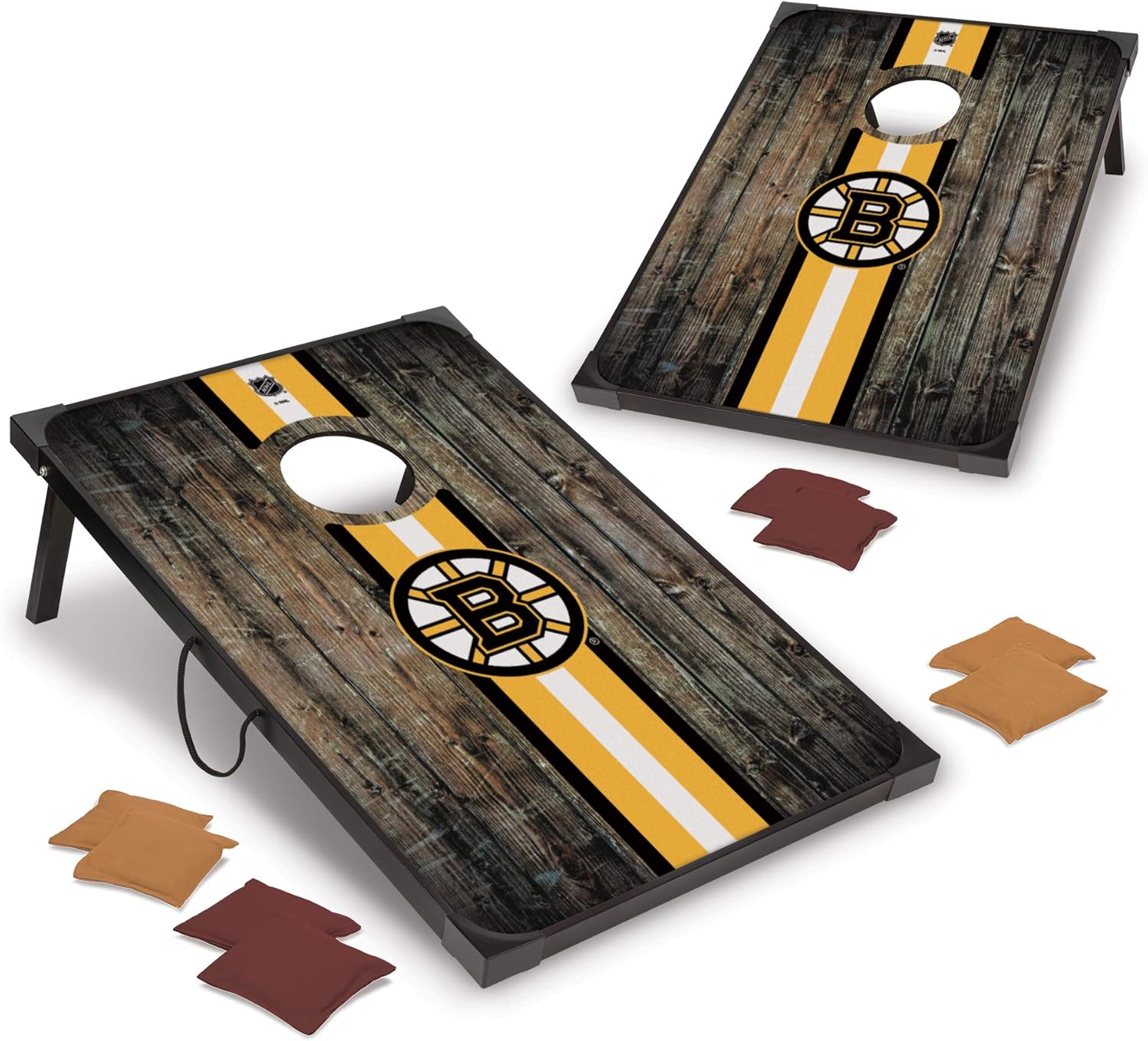 NHL Pro Ice Hockey 2' x 3' MDF Wood Deluxe Cornhole Set by Wild Sports, Comes with 8 Bean Bags - Perfect for Tailgate, Outdoor, Backyard