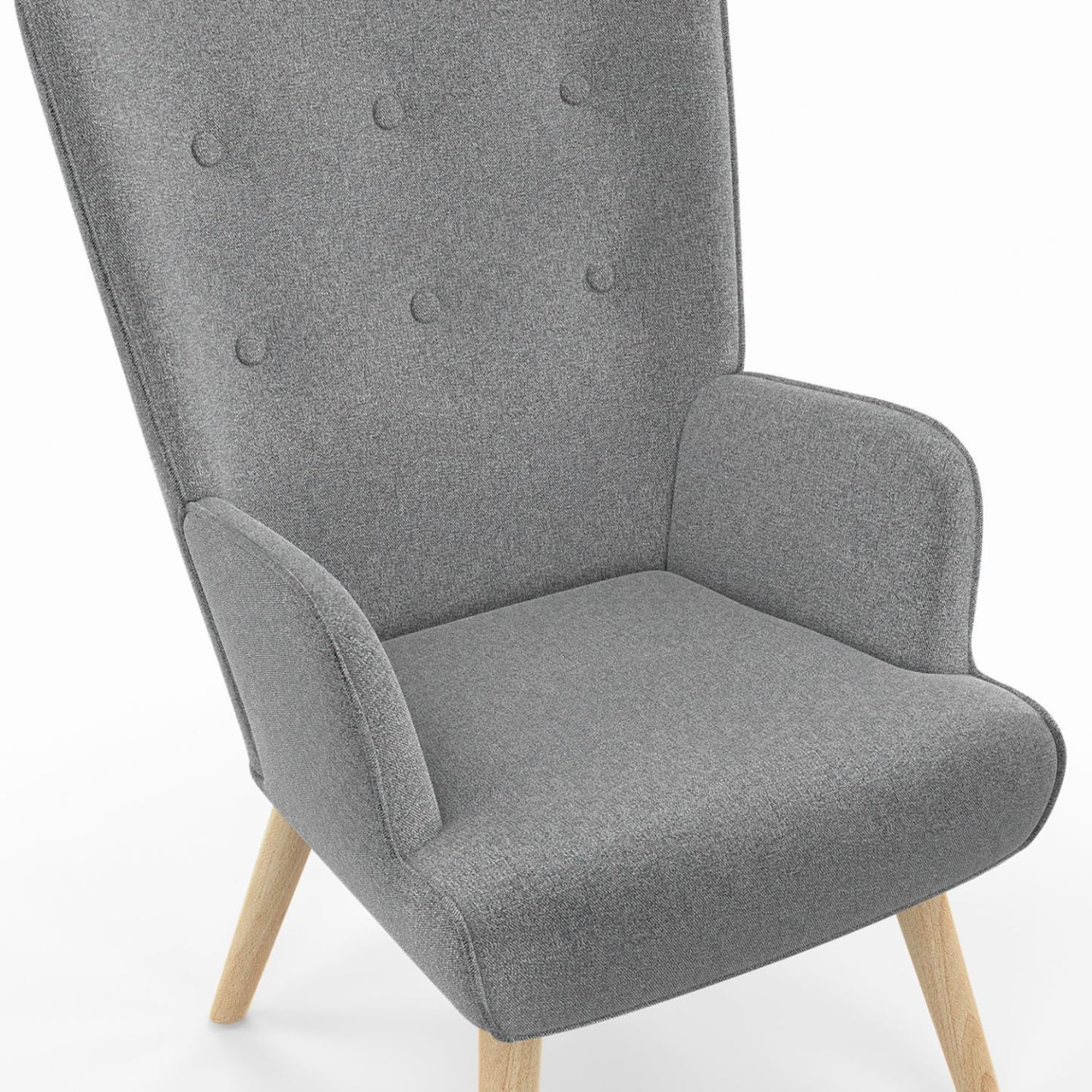 IDMarket – Sillón escandinavo Ivar en tejido gris claro