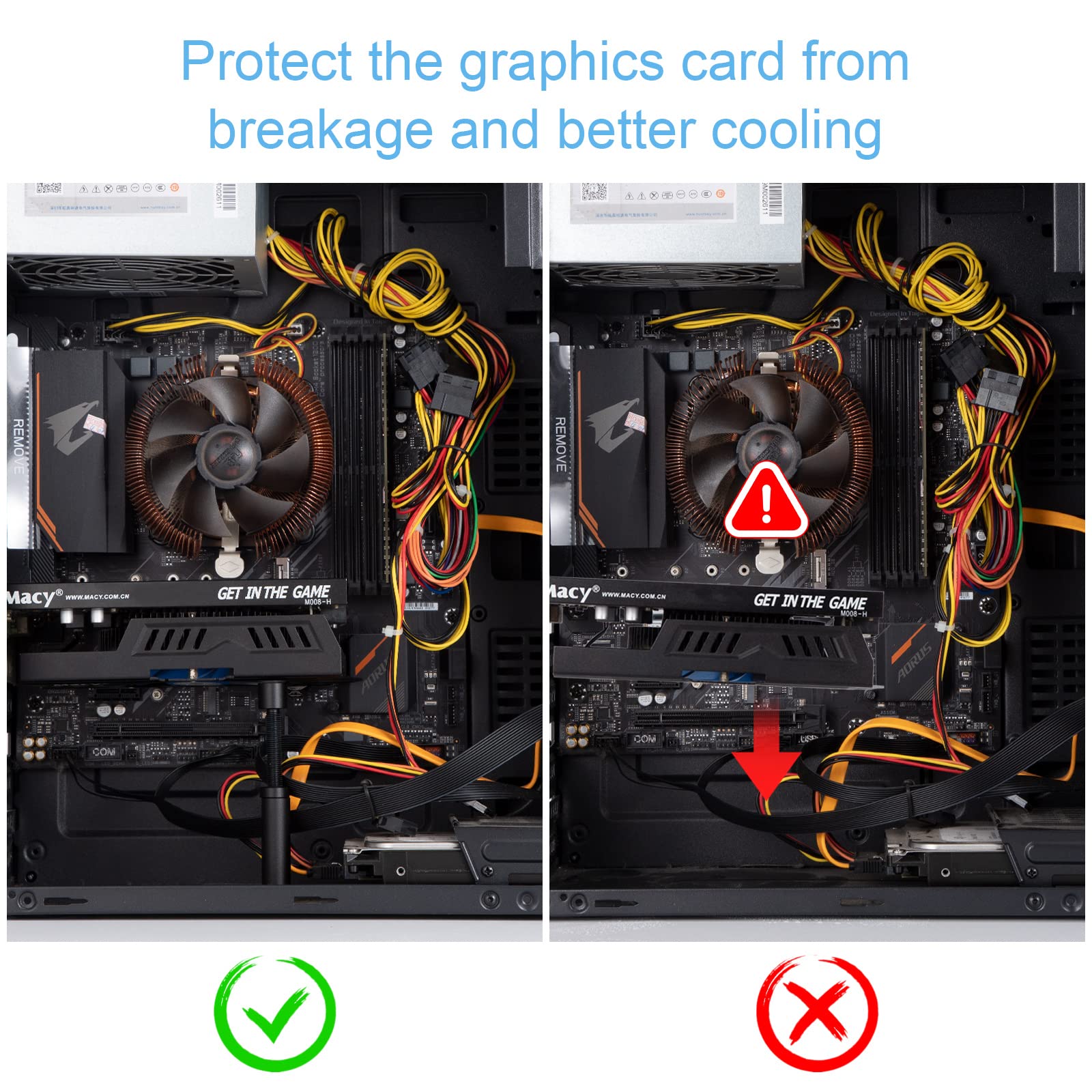 Support De Carte Graphique Télescopique - En Alliage D'aluminium, Réglable En Hauteur - Pour Stabiliser GPU Dans Boîtier PC - 5