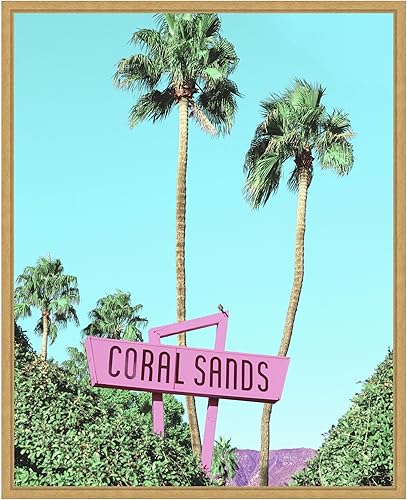 Amanti Art Lienzo enmarcado para pared, 28 x 23 pulgadas, arenas de coral, motel vintage, por Tom Windeknecht, lienzo enmarcado para pared, obras de