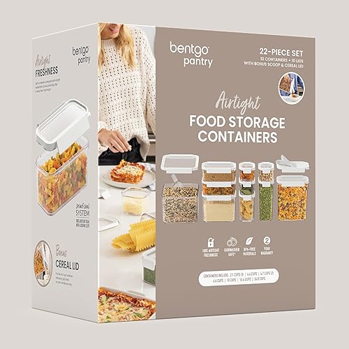 Miniatura 8 de Bentgo Pantry - 22 recipientes herméticos para almacenamiento de alimentos, juego de organización de cocina y despensa transparentes y apilables,