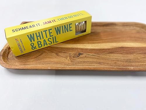 Miniatura 2 de Galletas gourmet artesanales de vino blanco y albahaca. Bocadillos de mantequilla y embutidos para platos de queso o aperitivos, hechas en Missouri,