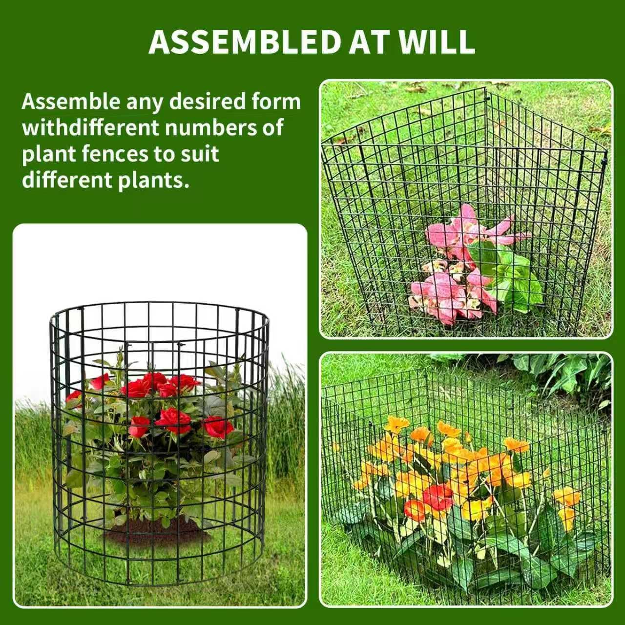 8 Packs Round Plant Protector from Animals,Metal Wire Mesh Garden Plant Cages for Outdoor Gardening Supplies, Garden Protection Rabbits Chickens Ducks for Vegetables, Flowers, Shrubs (16'' x 12'')