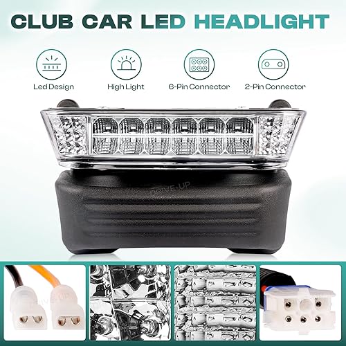 Miniatura 2 de Drive-up Kit de luz LED para carrito de golf para Club Car Precedent 2004-2008.5 modelos eléctricos, reemplaza 12V Club Car LED Faro y montaje de