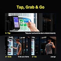 Vista 10 de Máquina expendedora, máquina expendedora refrigerada inteligente con lector de tarjeta táctil US360 (Negro, Mini)