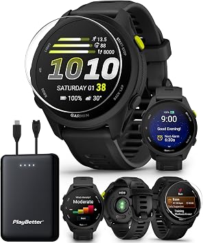 Garmin Forerunner 70 Black GPS Running Watch PlayBetter Bundle